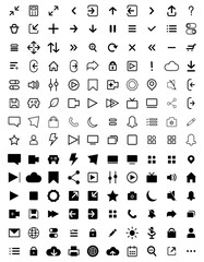 Fototapeta premium 140 UI Icons Set | Editable Black User Interface Icons for Web & App Design