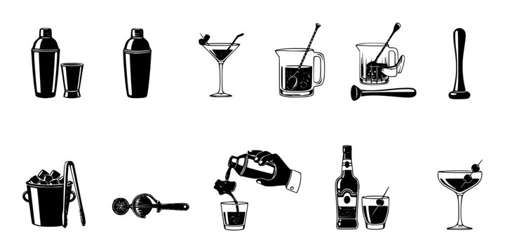 Professional Cocktail Shaker Mixology Silhouette