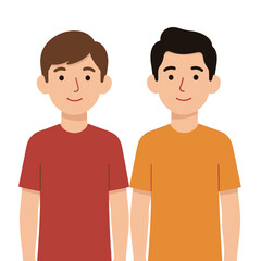 Fototapeta premium Two Male Figures Vector Icon