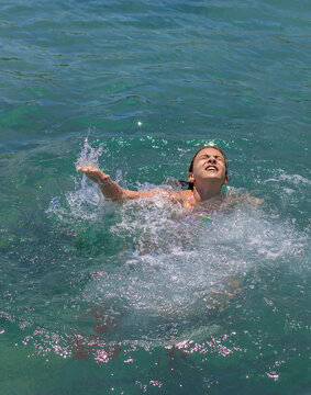 man drowning in water. selective focus.