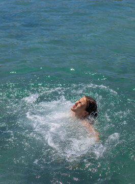 man drowning in water. selective focus.