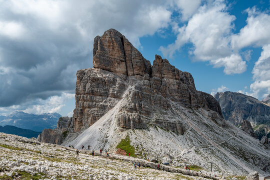 Averau (2649 m) a peak in the Dolomites, the highest in the Nuvolau group