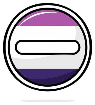 Genderfaun flag symbol, round striped button icon for equality and inclusivity