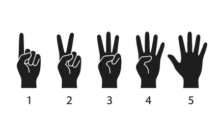 Obraz premium Hands showing numbers in sign language.