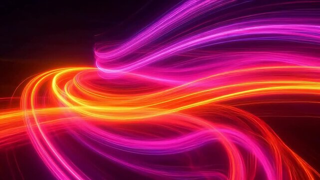 Advanced Abstract neon light trails for Digital Transformation and Cyber Infrastructure