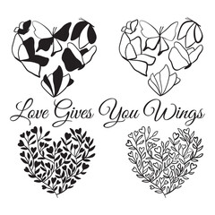 Love give you wings. heart with flowers © NATALIIA TOSUN
