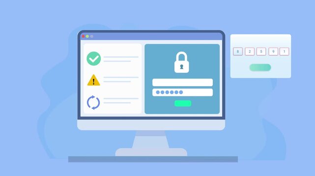 UI animation showing verification process from verifying loading state to failed result with red cross, representing authentication error, invalid verification, and security feedback flow.