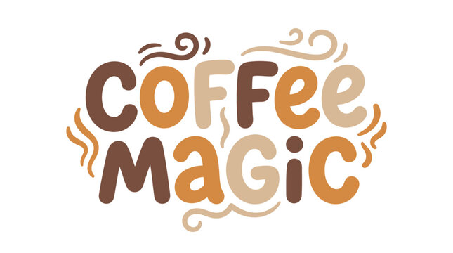 Coffee Magic Word Logo Design.