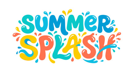 Colorful Summer Splash Text Graphic Design. © Kebo