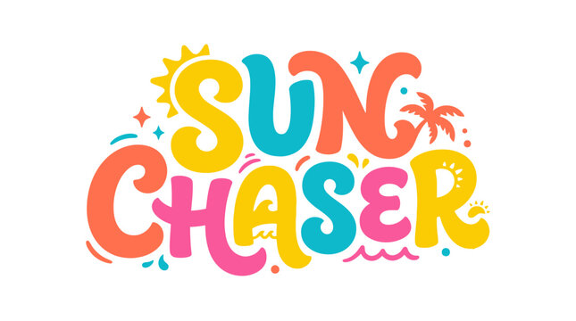 Colorful Sun Chaser Text Logo.