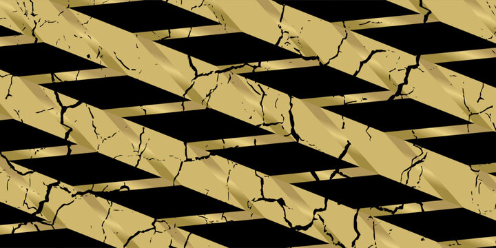 The composition of zig zag lines with gradient gold brown colors, black and gold background gives an elegant and luxurious impression