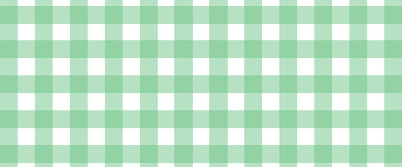 Plaid fabric textile fashion cloth gingham tartan tablecloth tile checkered geometric green white color vintage abstract background © Alfin