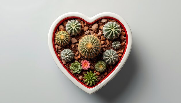 Heart shaped succulent garden a charming arrangement of miniature desert plants