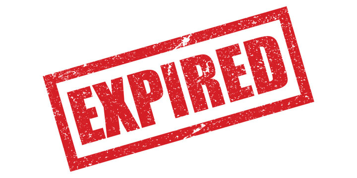 Red Expired vector stamp on with distressed texture. indicating something has expired or is no longer valid