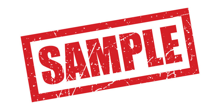 Red sample stamp with distressed texture vector.