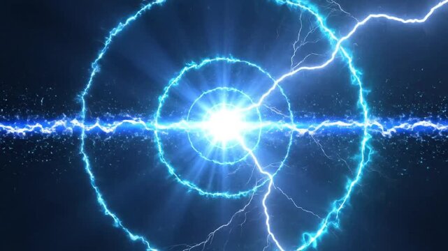 Electric energy with light and flash rings.