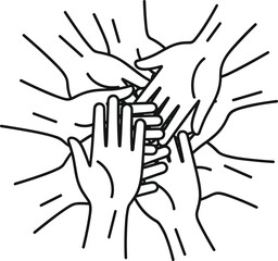 Fototapeta premium Diverse hands stacking together in unity and cooperation