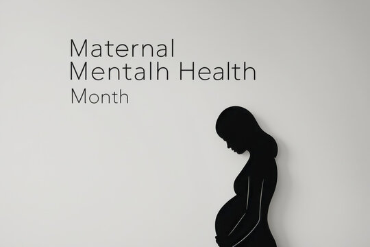 Banner poster maternal mental health month, support for pregnant women and mothers AI Generative