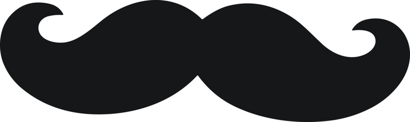 Fototapeta premium Classic black handlebar mustache graphic with elegant curves