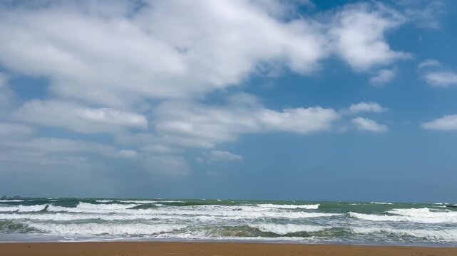 Rough sea coastline