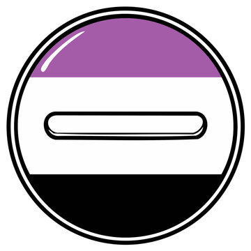 Aromantic Pride Flag Icon:  Symbol of Aromanticism Identity with Striped Symbol in Round Shape