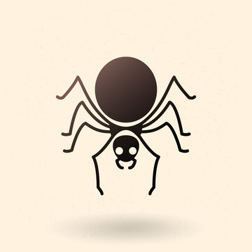 Vector Single Halloween Icon - Spider