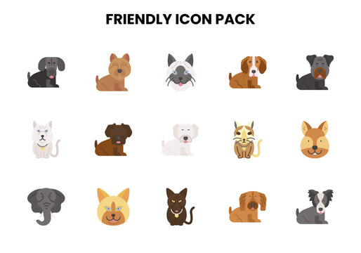 Friendly Flat Vector Icons Pack