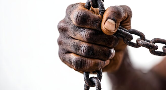 Equality concept showing diverse hands breaking iron chains wallpaper