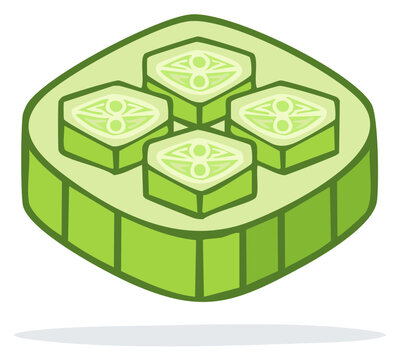 Creative vector icon of a cucumber shaped like a network switch or router for software development concepts