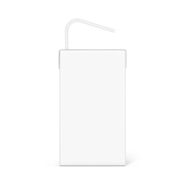 High realistic packaging box with straw mockup. Vector illustration isolated on white background, ready and simple to use for your design. EPS10.