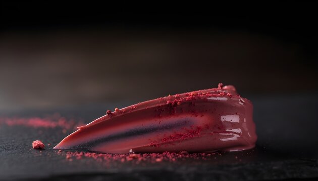 Premium Ruby Chocolate Ganache and Vivid Raspberry Dust Texture Copy Space