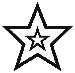 Fototapeta premium Black and white layered star graphic design element