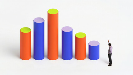 Colorful bar chart representing business growth analytics and performance trends. Concept of...