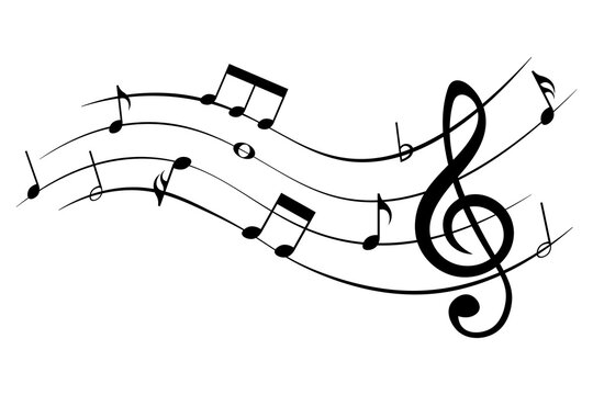 Music notes, design element, vector illustration.