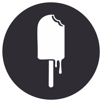 Iconic Melted Ice Pop with Bite Mark in Dark Circle
