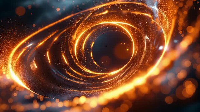 Black Hole Majesty: A celestial phenomenon of cosmic wonder, an artistic rendering showcases the unparalleled force of a black hole, swirling with luminous energy in the vastness of space.