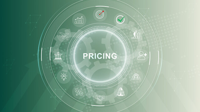 Business price limit working with documents, tablet pc and notebook and selecting pricing. 3d Motion graphics of technology icon interface background