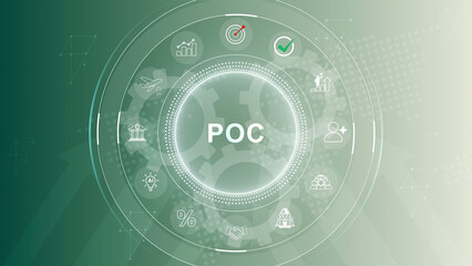 Proof of Concept (POC) and Innovation Validation Technology Concept. 3d Motion graphics of technology icon interface background © Masha Stock