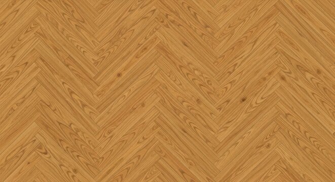 High quality wooden parquet flooring in a classic herringbone pattern with a light brown finish and natural texture