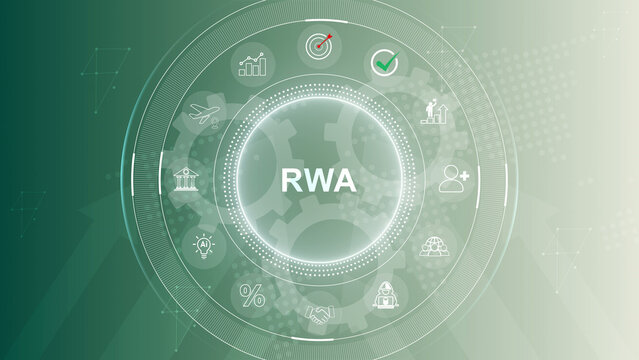 RWA Risk Weighted Asset concept. Interface technology, the future of user experience, journey and technology concept. 3d Motion graphics of technology icon interface background