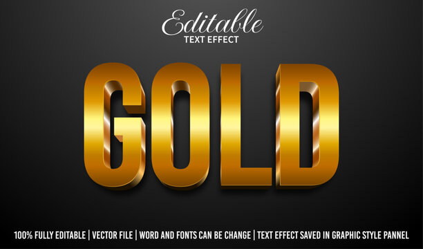 Golden 3D Editable Text Effect Illustration Vector