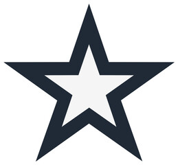 Obraz premium Minimalist graphic of a star with a contrasting white interior, clean design