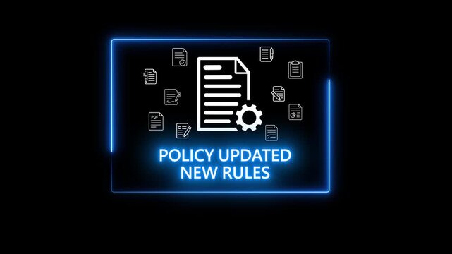 Business professional holding tablet with policy updated notification, Corporate compliance, new rules implementation, governance management, regulatory change, on transparent background.