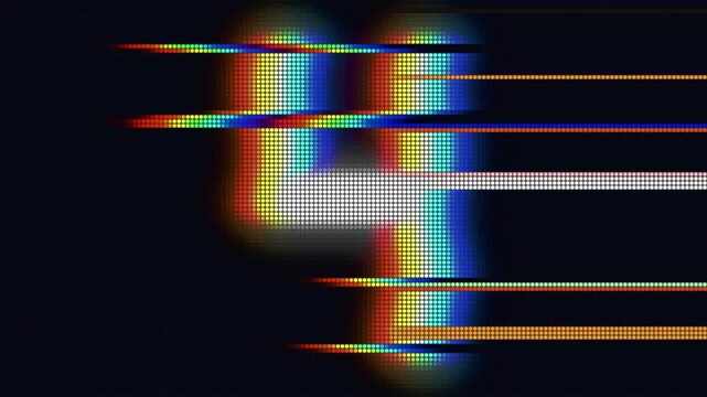 Glitch countdown timer with digital pixel effect