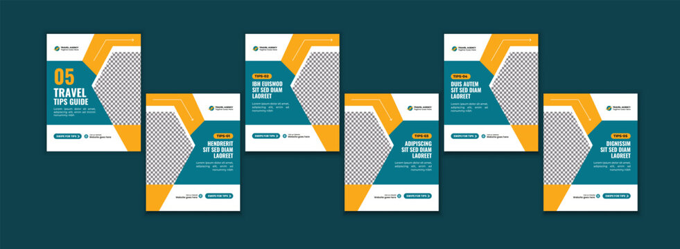 Travel Tips Social Media Carousel Template for Modern Travel Branding, Vacation Promotion Design, Tourism Marketing Layout, Editable Creative Business Template 