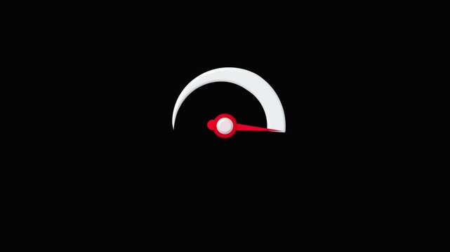 A red and white abstract graphic resembling a hook or a stylized arm with a glowing ball