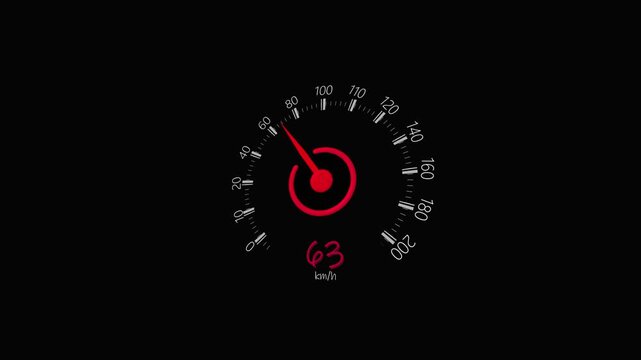 Speedometer gauge displaying 23 mph against dark background. Speedometer visualization with clean design. Ideal for automotive projects.