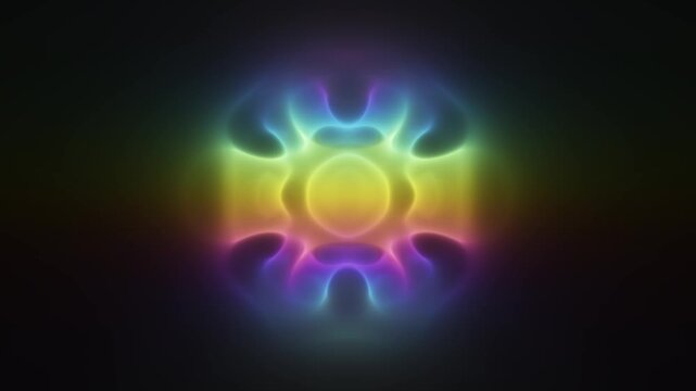 Abstract rainbow glowing fluid energy pulsation animation