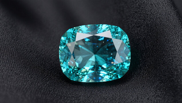 Radiant Cushion Cut Paraiba on Dark Silk