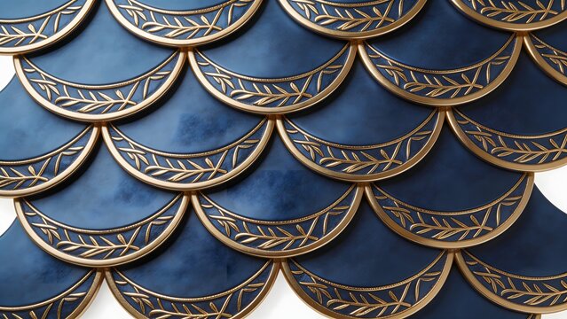 Blue and gold scale pattern design